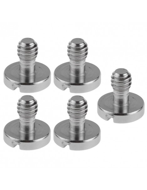 1/4" Diameter Whitworth Camera Tripod Screw for Large & Professional Stills & Video Cams (5 Pack)