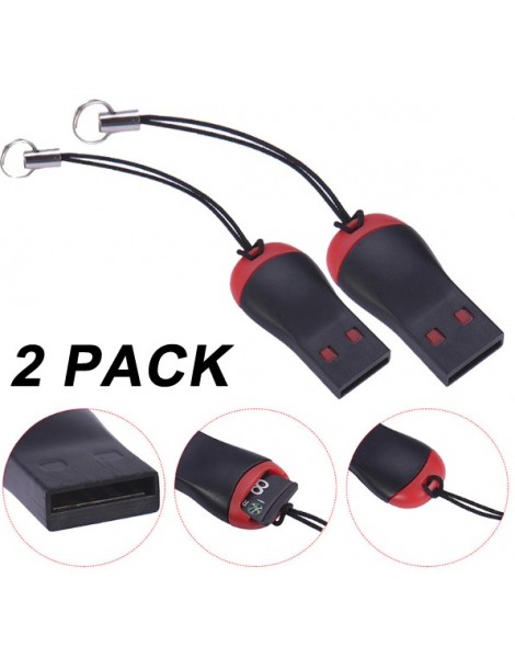 2x USB2.0 MicroSD Mini SD Memory Card Reader Keyring