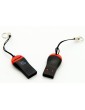 2x USB2.0 MicroSD Mini SD Memory Card Reader Keyring